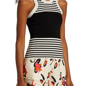 Tanya Taylor Bonnie Knit Striped Sweater Tank Size L retail $225